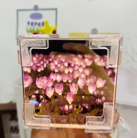 Handmade LED Tulip Flower Night Light Bedside Lamp