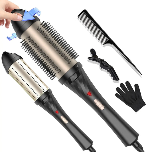 Curling Iron for Blowout Look: Thermal Brush Ionic Heated Round Brush Makes Hair Smoother Dual Voltage Thermal Round Brush Curling Brush for Easy & Fast Blowouts Look