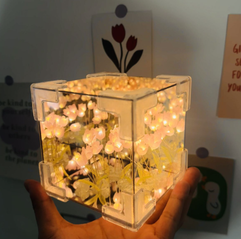Handmade LED Tulip Flower Night Light Bedside Lamp